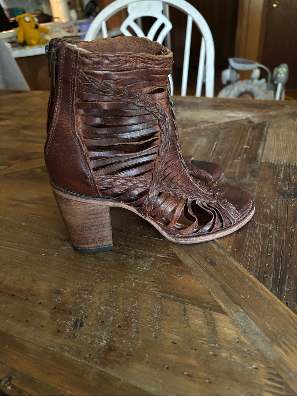 Authentic Freebird Bela Leather Braided Boots Size 8